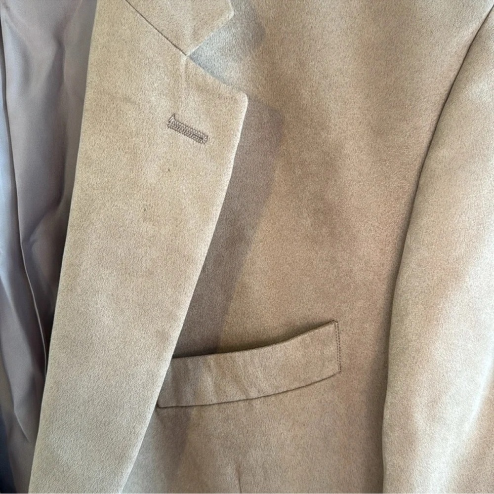 Chaps camel color suede feel sport coat size 46R - Picture 4 of 8
